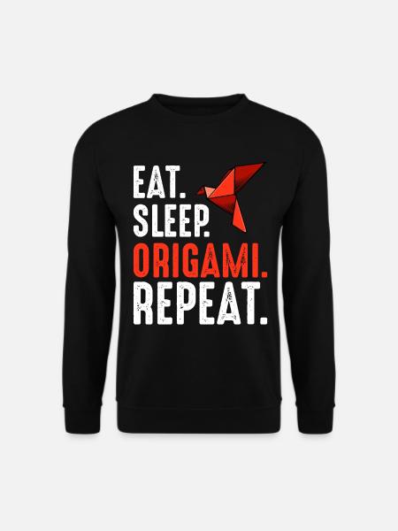 Origami Rhythm: Eat Sleep Repeat - Unisex Sweatshirt - black