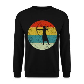 retro vintage archery artemis vintage - Unisex Sweatshirt - black - Front - Alina (178cm) & Michal (187cm)