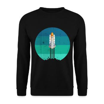 Space rocket rocket launch - Unisex Sweatshirt - black - Front - Alina (178cm) & Michal (187cm)