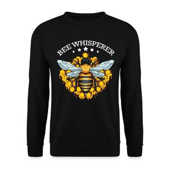 Bee Whisperer with Honeycombs - Unisex Sweatshirt - black - Front - Alina (178cm) & Michal (187cm)