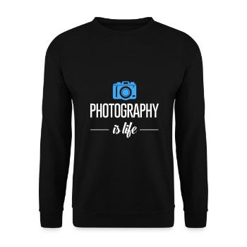 La photographie c'est la vie - photographe - prendre des photos - Sweat-shirt Unisexe - noir - Devant - Alina (178cm) & Michal (187cm)