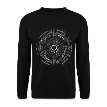 ordinateur c-base étoile space cpu nerd pc coder star - Sweat-shirt Unisexe - noir - Devant - Alina (178cm) & Michal (187cm)