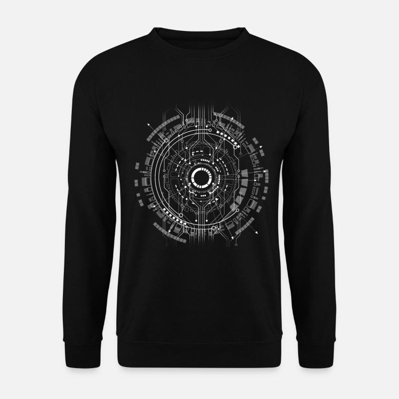 computer c-base stern space cpu nerd pc coder star - Unisex Pullover - Schwarz