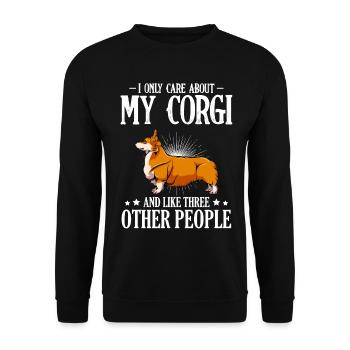 My Corgi Love And Three Others - Unisex Sweatshirt - black - Front - Alina (178cm) & Michal (187cm)