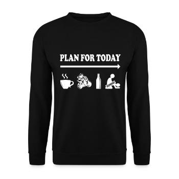Plan for Today – Biker Edition - Unisex Sweatshirt - black - Front - Alina (178cm) & Michal (187cm)
