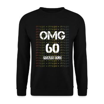 60 ans - Anniversaire, OMG Anniversaire Vintage - Sweat-shirt Unisexe - noir - Devant - Alina (178cm) & Michal (187cm)