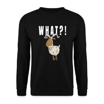 What ?! Drôle de chèvre - Sweat-shirt Unisexe - noir - Devant - Alina (178cm) & Michal (187cm)