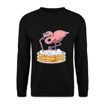 Flamingo Pool - Unisex Pullover - Schwarz - Vorne - Alina (178cm) & Michal (187cm)