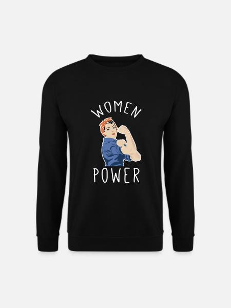 Frauenpower im Rosie Riveter Stil - Unisex Pullover - Schwarz