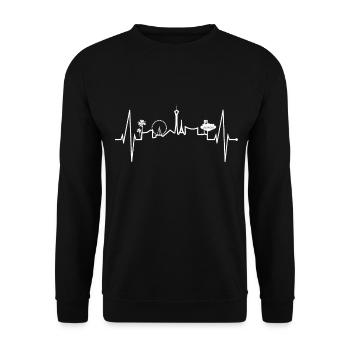 Las Vegas skyline heartbeat Nevada USA Poker - Unisex Sweatshirt - black - Front - Alina (178cm) & Michal (187cm)