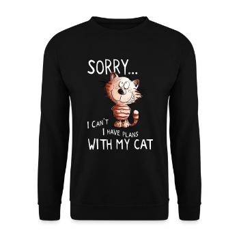 Désolé chat i chat motif dictons comiques - Sweat-shirt Unisexe - noir - Devant - Alina (178cm) & Michal (187cm)