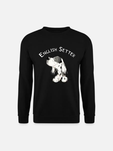Happy Englischer Setter I Hunde Comic Geschenk - Unisex Pullover - Schwarz
