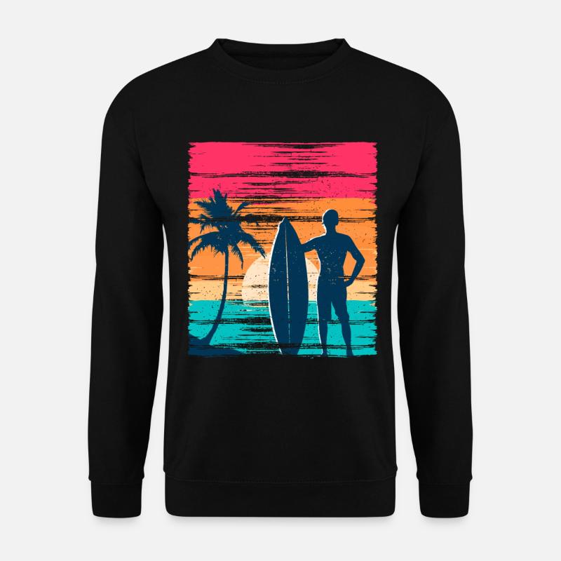 Surfer Sunset Retro - Unisex Sweatshirt - black