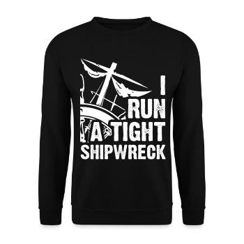 Ich führe ein enges Schiffswrack lustig - Unisex Pullover - Schwarz - Vorne - Alina (178cm) & Michal (187cm)