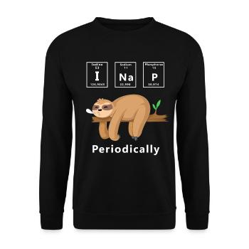 Ich schlafe regelmäßig lustig Faultier - Unisex Pullover - Schwarz - Vorne - Alina (178cm) & Michal (187cm)