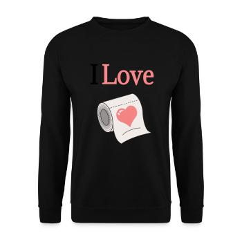 I love toilet paper - Unisex Sweatshirt - black - Front - Alina (178cm) & Michal (187cm)