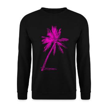Palm Pink Beach Outfit Beachwear Surfing Palm Trees - Unisex Sweatshirt - black - Front - Alina (178cm) & Michal (187cm)