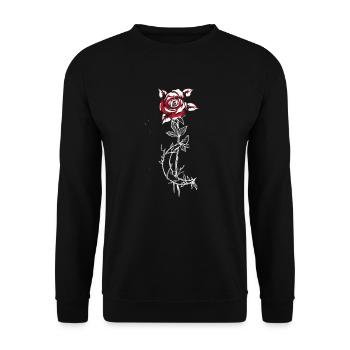 Moon Rose Moon Rose occult occult vintage flower - Unisex Sweatshirt - black - Front - Alina (178cm) & Michal (187cm)