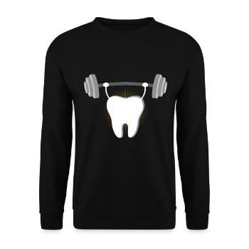 Motif de la musculation par force dentaire - Sweat-shirt Unisexe - noir - Devant - Alina (178cm) & Michal (187cm)