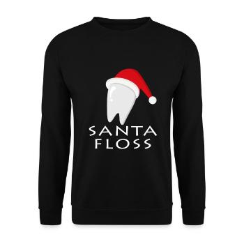Santa Floss Tooth Christmas Logo - Unisex Sweatshirt - black - Front - Alina (178cm) & Michal (187cm)