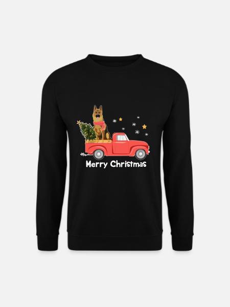 Deutscher Schäferhund Weihnachts-Pickup Truck - Unisex Pullover - Schwarz