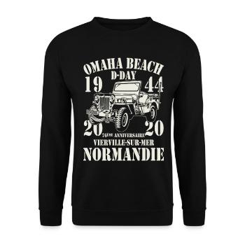 Omaha Beach D-Day 1944-2020 76th Anniversary - Unisex Sweatshirt - black - Front - Alina (178cm) & Michal (187cm)