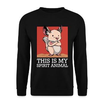 My Spirit Animal: Cartoon Mouse - Unisex Sweatshirt - black - Front - Alina (178cm) & Michal (187cm)