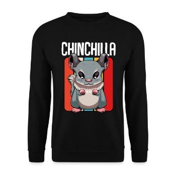 Chinchilla Pop Art Panel - Unisex Sweatshirt - black - Front - Alina (178cm) & Michal (187cm)