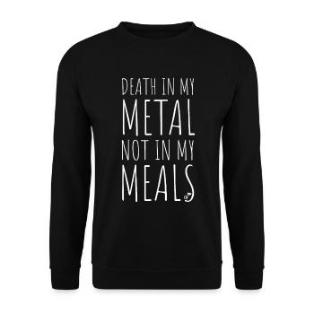 La mort dans mon métal pas dans mes repas Végétarien Végétalien - Sweat-shirt Unisexe - noir - Devant - Alina (178cm) & Michal (187cm)
