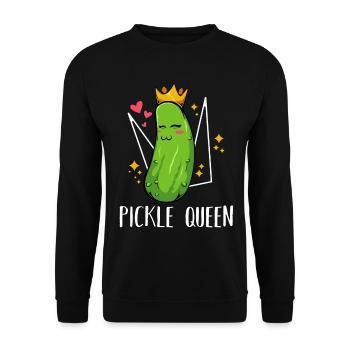 Pickle Queen – Royal Cucumber - Unisex Sweatshirt - black - Front - Alina (178cm) & Michal (187cm)