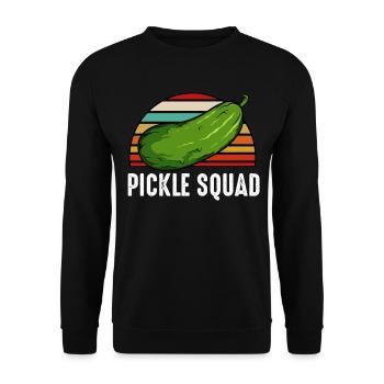 Pickle Squad Retro Sunset - Unisex Pullover - Schwarz - Vorne - Alina (178cm) & Michal (187cm)