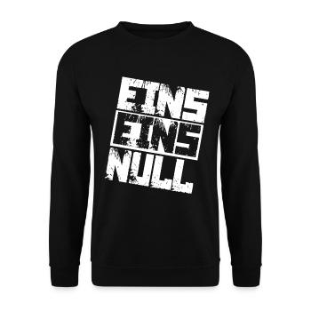 Polizei 110 Notruf - Unisex Pullover - Schwarz - Vorne - Alina (178cm) & Michal (187cm)