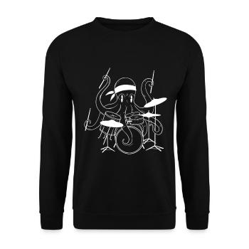 Octopus Drums - Unisex Sweatshirt - black - Front - Alina (178cm) & Michal (187cm)