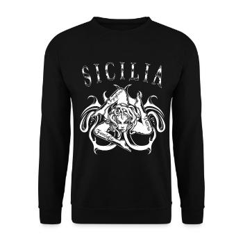 Sicilia Trinacria Italie maison cadeau famille - Sweat-shirt Unisexe - noir - Devant - Alina (178cm) & Michal (187cm)