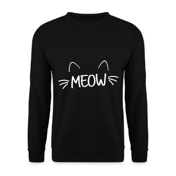 Cat Cat Motif Meow Cat Owner - Unisex Sweatshirt - black - Front - Alina (178cm) & Michal (187cm)