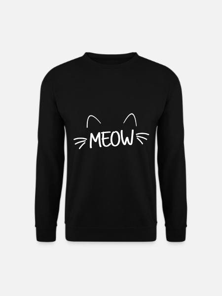 Katze Katzenmotiv Meow Katzenbesitzer - Unisex Pullover - Schwarz