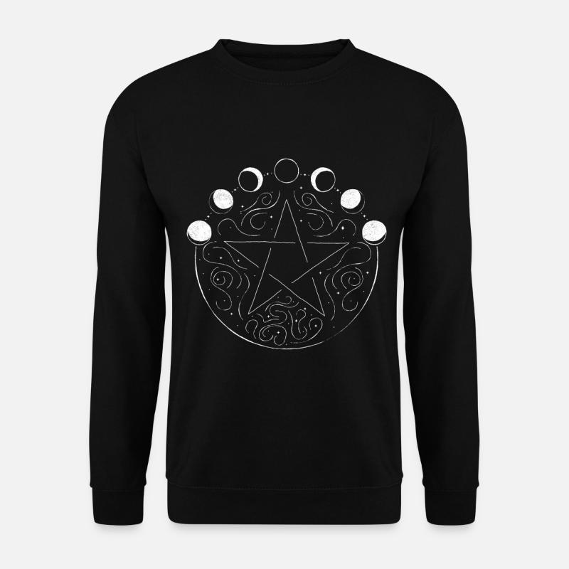 Pentagramm Mondphasen Witchcraft Occult Wicca - Unisex Pullover - Schwarz