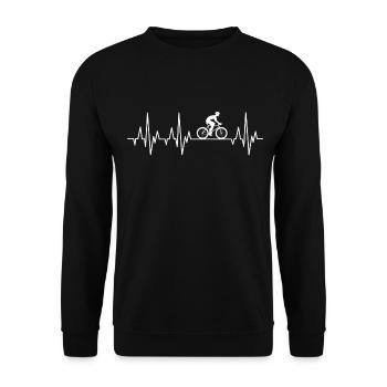 Rennrad Herzschlag Fahrrad - Unisex Pullover - Schwarz - Vorne - Alina (178cm) & Michal (187cm)