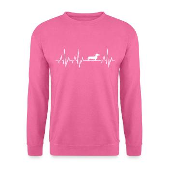Dachshund heartbeat Dachshund - Unisex Sweatshirt - pink - Front