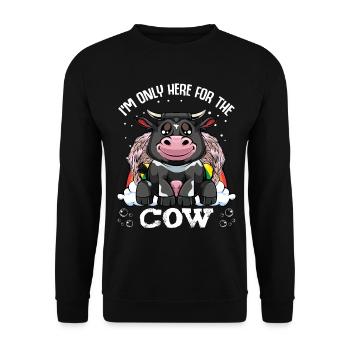 Cow Kawaii Humor - Unisex Sweatshirt - black - Front - Alina (178cm) & Michal (187cm)
