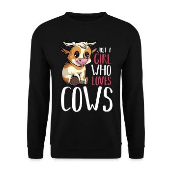 Fille à motif amoureuse des vaches - Sweat-shirt Unisexe - noir - Devant - Alina (178cm) & Michal (187cm)