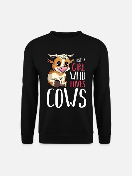 Kuhliebhaberin Motiv Mädchen - Unisex Pullover - Schwarz