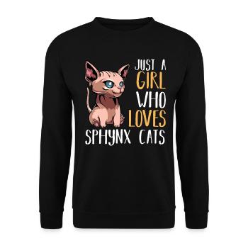 Sphynx Cat Love Shirt - Unisex Sweatshirt - black - Front - Alina (178cm) & Michal (187cm)