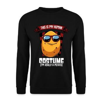 Potato Costume with Sunglasses - Unisex Sweatshirt - black - Front - Alina (178cm) & Michal (187cm)