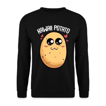 Cœurs de Patate Kawaii - Sweat-shirt Unisexe - noir - Devant - Alina (178cm) & Michal (187cm)