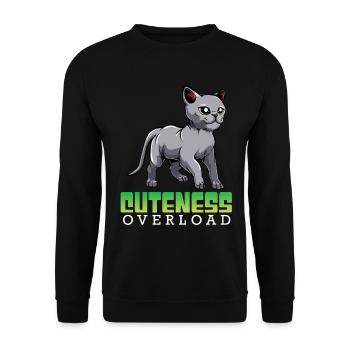 Katzen Überdosis Niedlichkeit - Unisex Pullover - Schwarz - Vorne - Alina (178cm) & Michal (187cm)