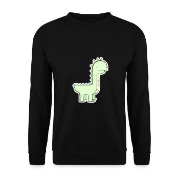 Pastel Green Dino Cartoon - Unisex Sweatshirt - black - Front - Alina (178cm) & Michal (187cm)