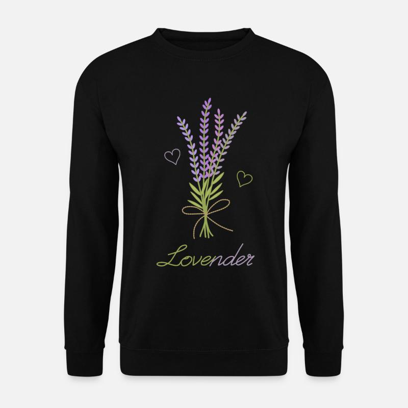 Liebe und Lavendel – Lovender - Unisex Pullover - Schwarz