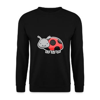 Cuddly Ladybug Cartoon - Unisex Sweatshirt - black - Front - Alina (178cm) & Michal (187cm)