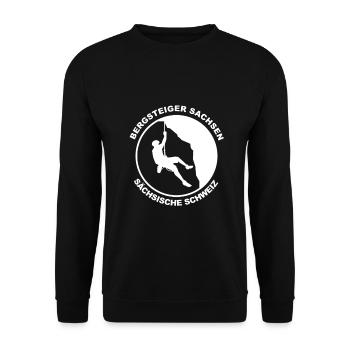 Bergsteiger Sächsische Schweiz Logo - Unisex Pullover - Schwarz - Vorne - Alina (178cm) & Michal (187cm)